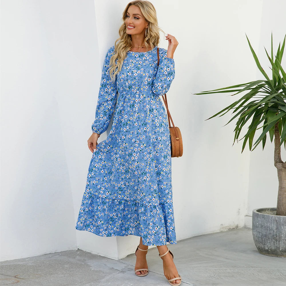 Women's Bohemian Floral Maxi Dress