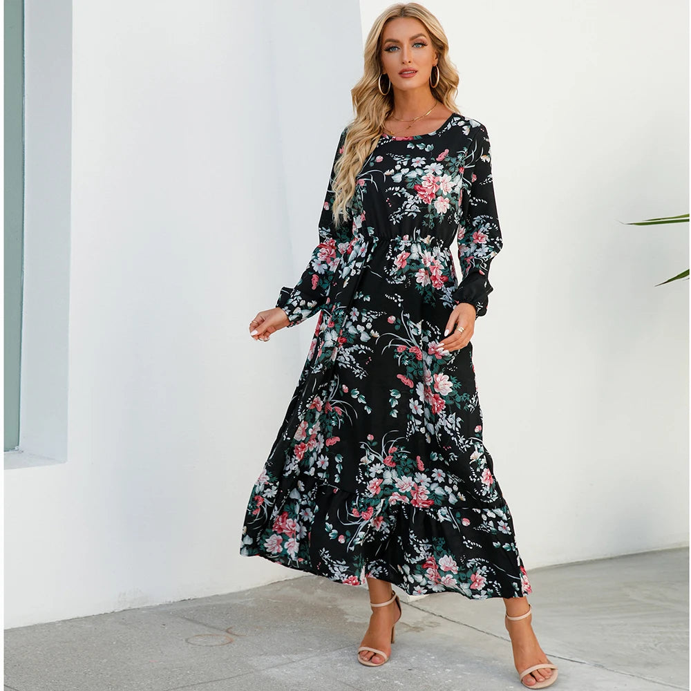 Women's Bohemian Floral Maxi Dress