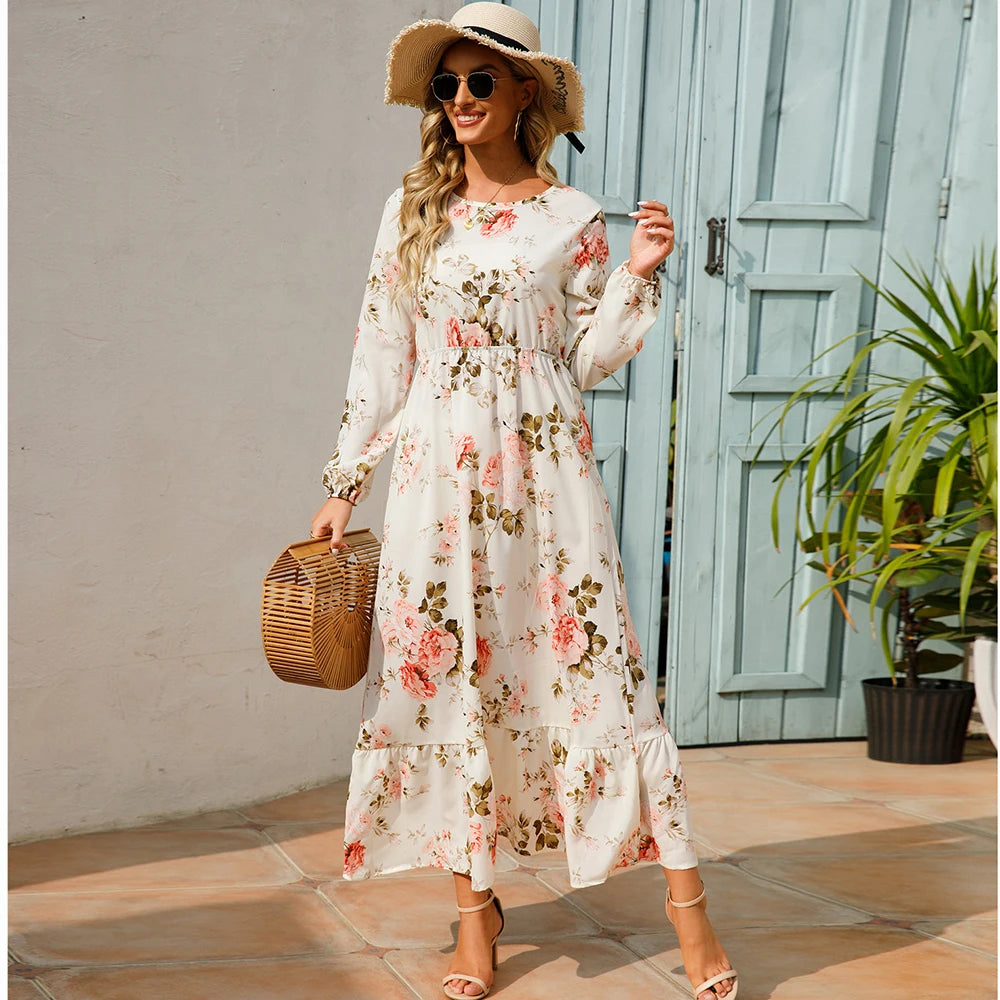 Women's Bohemian Floral Maxi Dress