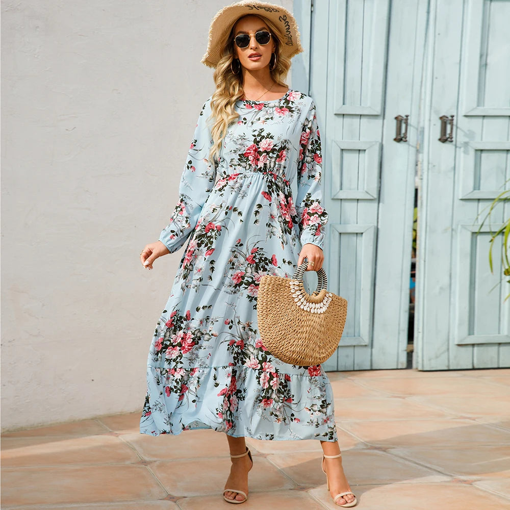 Women's Bohemian Floral Maxi Dress