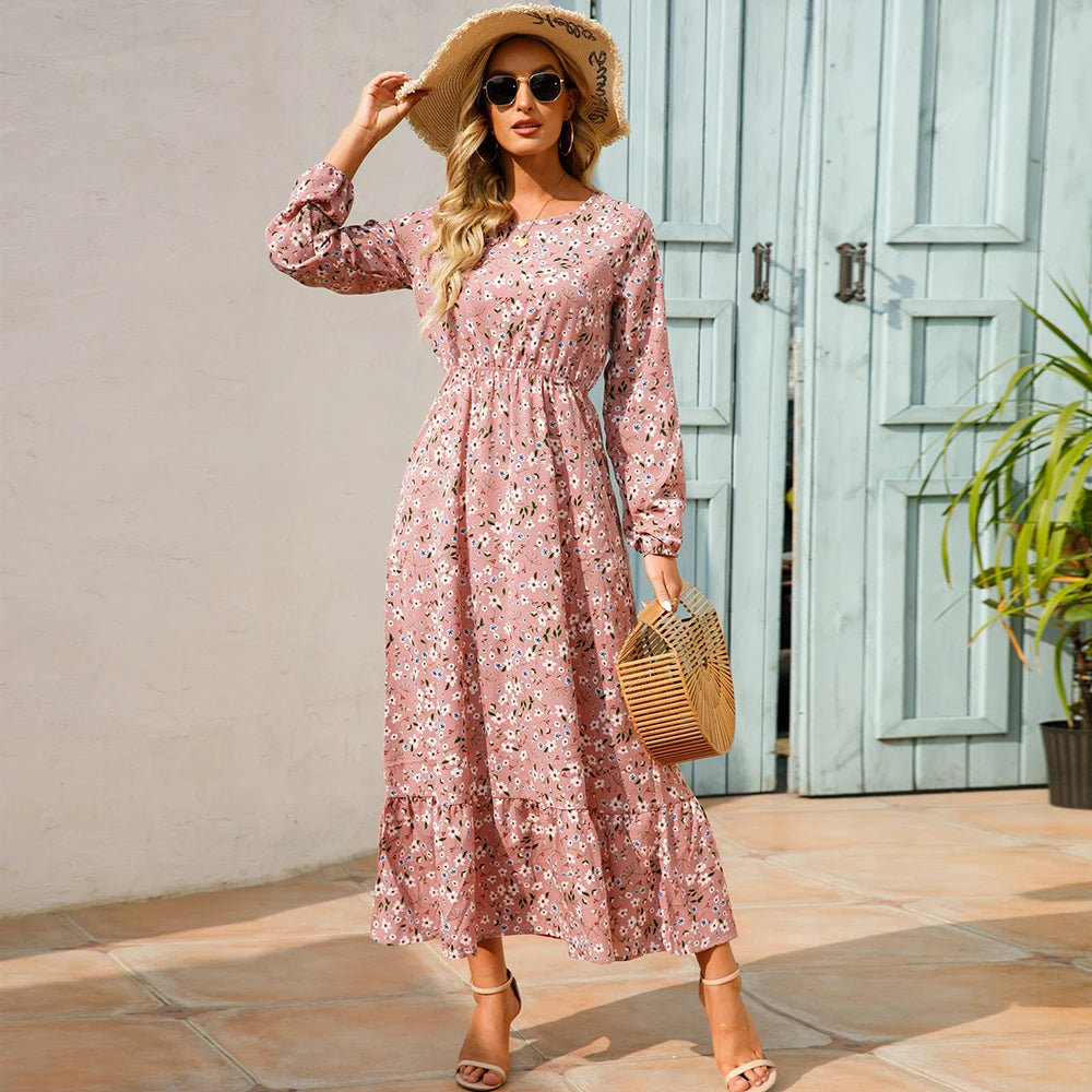 Women's Bohemian Floral Maxi Dress